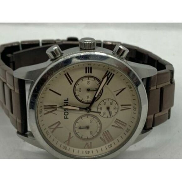 Fossil BQ2091 Men's Watch Analog Stainless Steel Band Brown Round Quartz D621 - Picture 6 of 9
